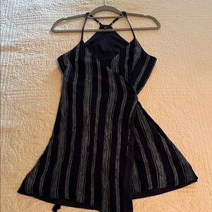 Lulu's Navy and White Striped Backless Dress